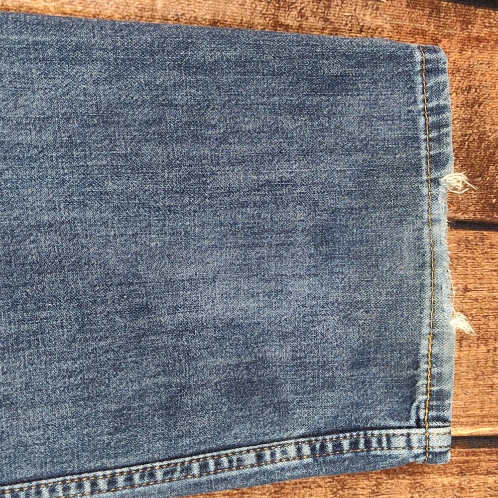 38x32 Vtg Straight Fit Original Red Tag Light Distressed Blue Jeans - Picture 9 of 16